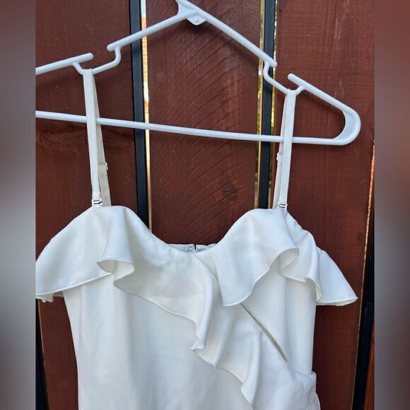 Jonathan Simkhai Assymetric Ruffle Dress size 4 white - Picture 8 of 10